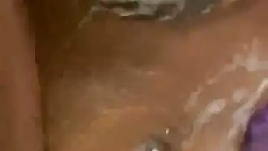 Cute Pune wife Deep suck on Long unpeeled cock and boobs pressed in shower