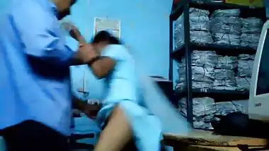 Andhra Lady Almost Caught By Boss Having Risky Sex
