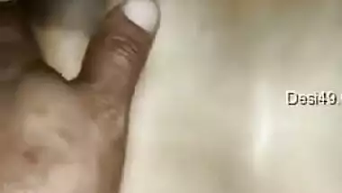 Before sex curious Desi guy takes closer look at GF's bald XXX pussy
